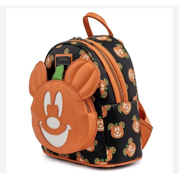 Loungefly Mick-O-Lantern Glow in the Dark mini backpack-In Stock - Picture 6 of 7
